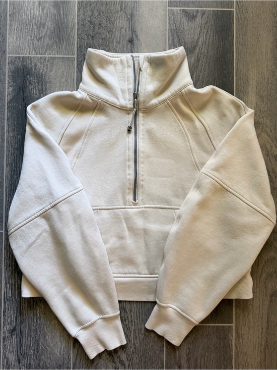 lululemon athletica Tops - Lululemon Scuba Quarter Zip Sweatshirt XS/S Bone